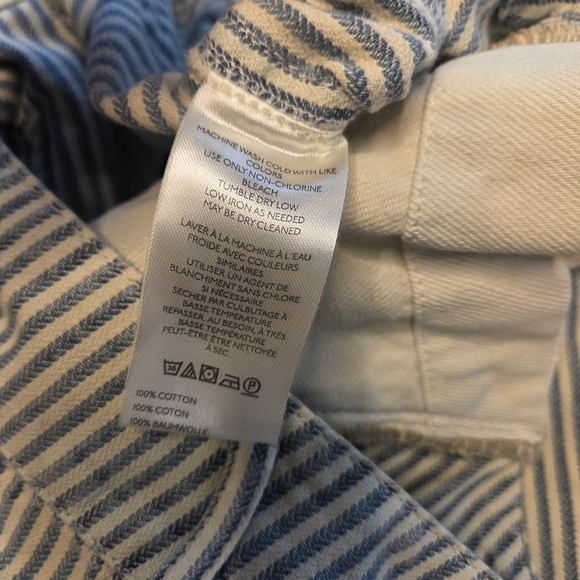 Smooth Sailing Cropped Jeans Striped Lace-Up High-Waisted Pants Size 26 - Picture 11 of 13